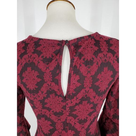 MY MICHELLE Women's Burgundy & Black Patterned Fit & Flare Dress Sz S - Picture 7 of 11